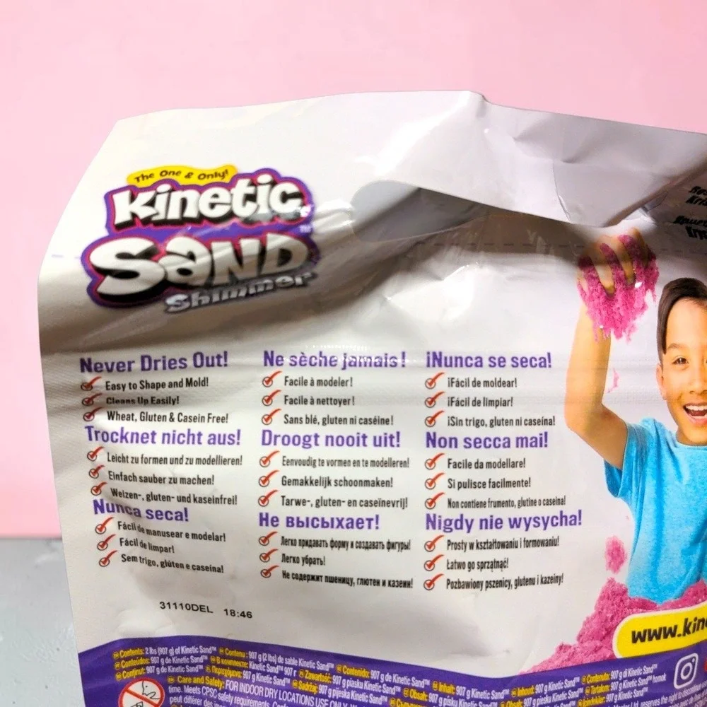 Kinetic Sand Shimmer Crystal Pink 2lb Resealable Bag Sparkle Play Sand NEW